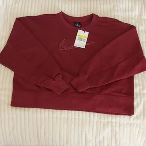 Nike Red Crewneck Sweater Cozy Style